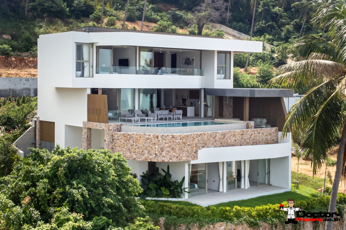 New Luxury 4 Bedroom Villa with Sea View in Bang Por, Koh Samui – For Sale